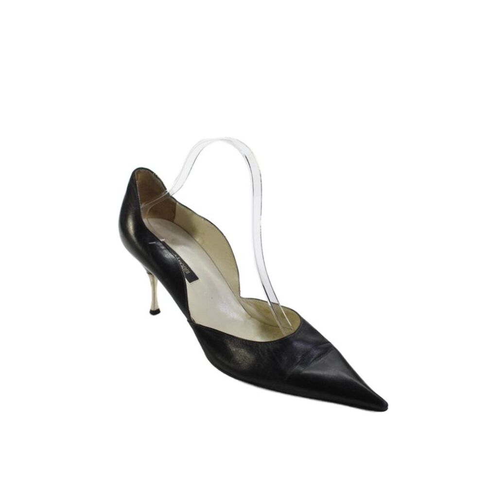 Sergio Rossi Womens Leather Pointed Toe Slide On Pumps Black Size 40 10